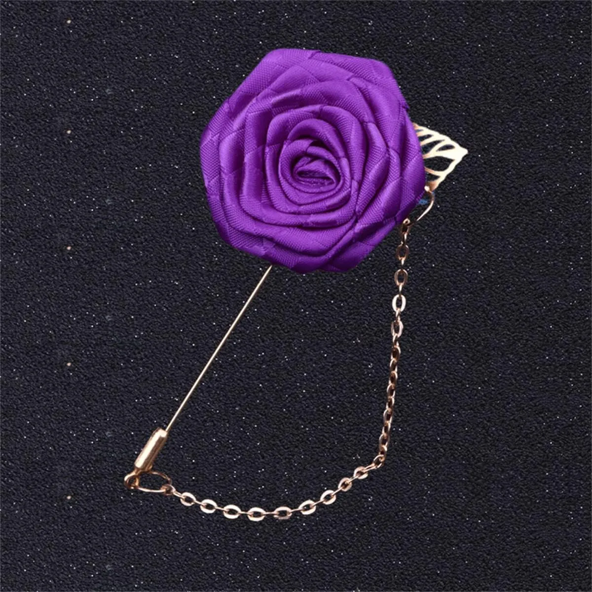 Suit Accessories Rose Brooch for Men.Mens Lapel Pins for Suits Handmade Cloth Flower Pin Charm Suit Chain Jewelry Gifts for Women Men