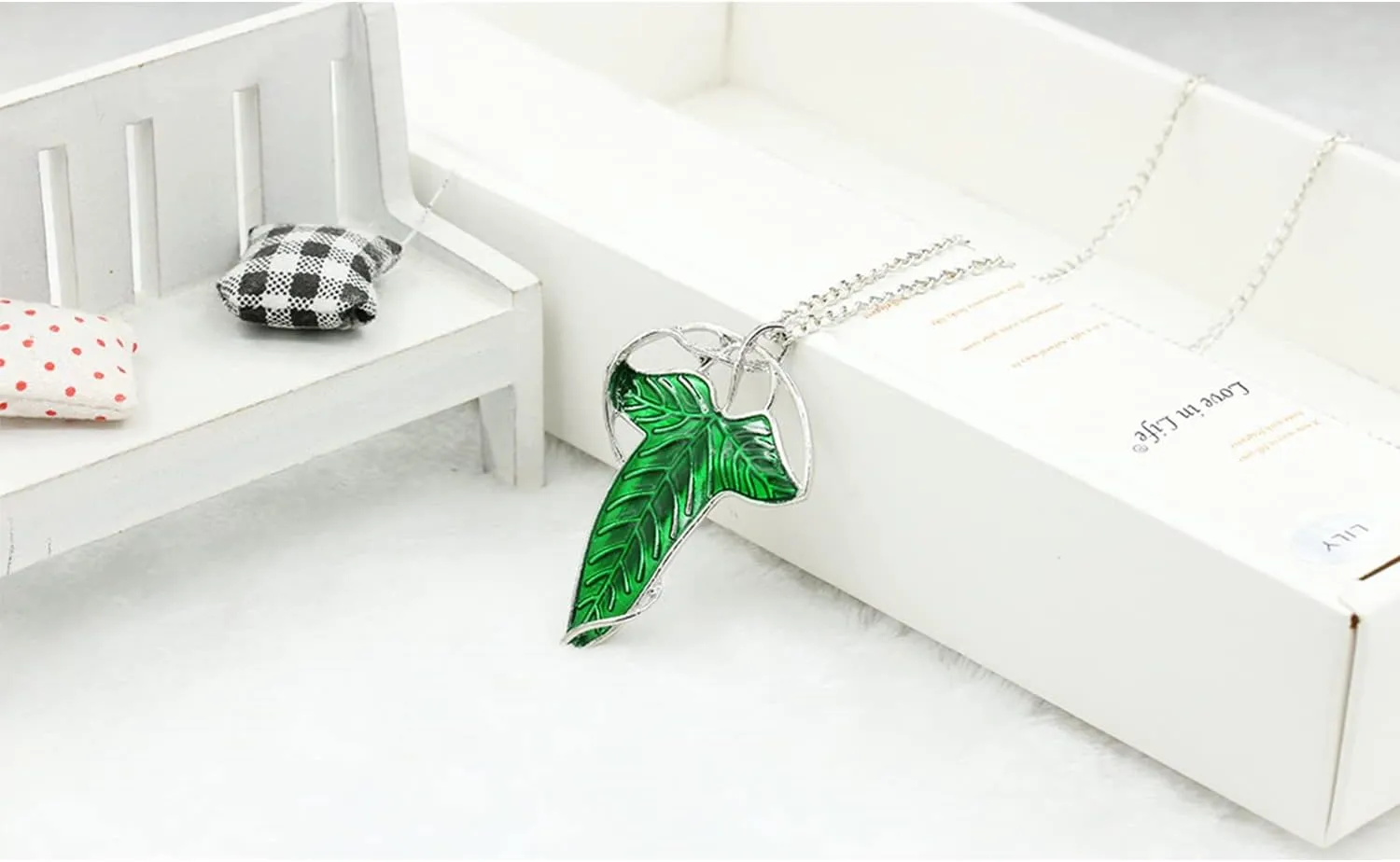 The One Ring to Rule Them All For Men & Women,Lord of The Rings, Elegant Elven Green Tree Leaf Enamel Pins Brooch Pendant Necklace??Hobbit Stainless Steel Rings of Power Cosplay Jewelry
