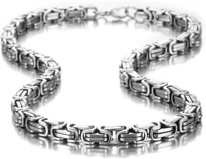 Urban Jewelry Impressive Mechanic Style Men's Necklace Stainless Steel Silver Chain, Width 6mm (19,21,23 Inches)