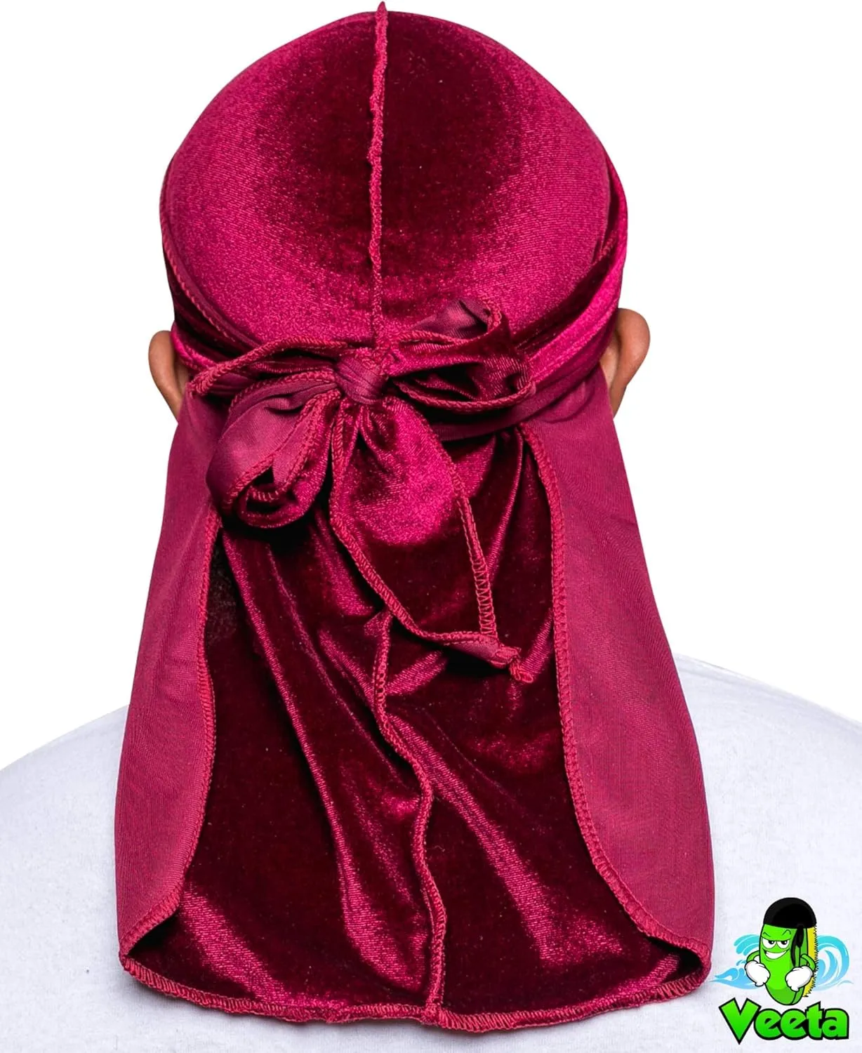 Veeta Superior Velvet Durag - Soft Velvet Durags for Men & Women, Long Double Wide Straps, Silky Durag Liner, Triple Stitched