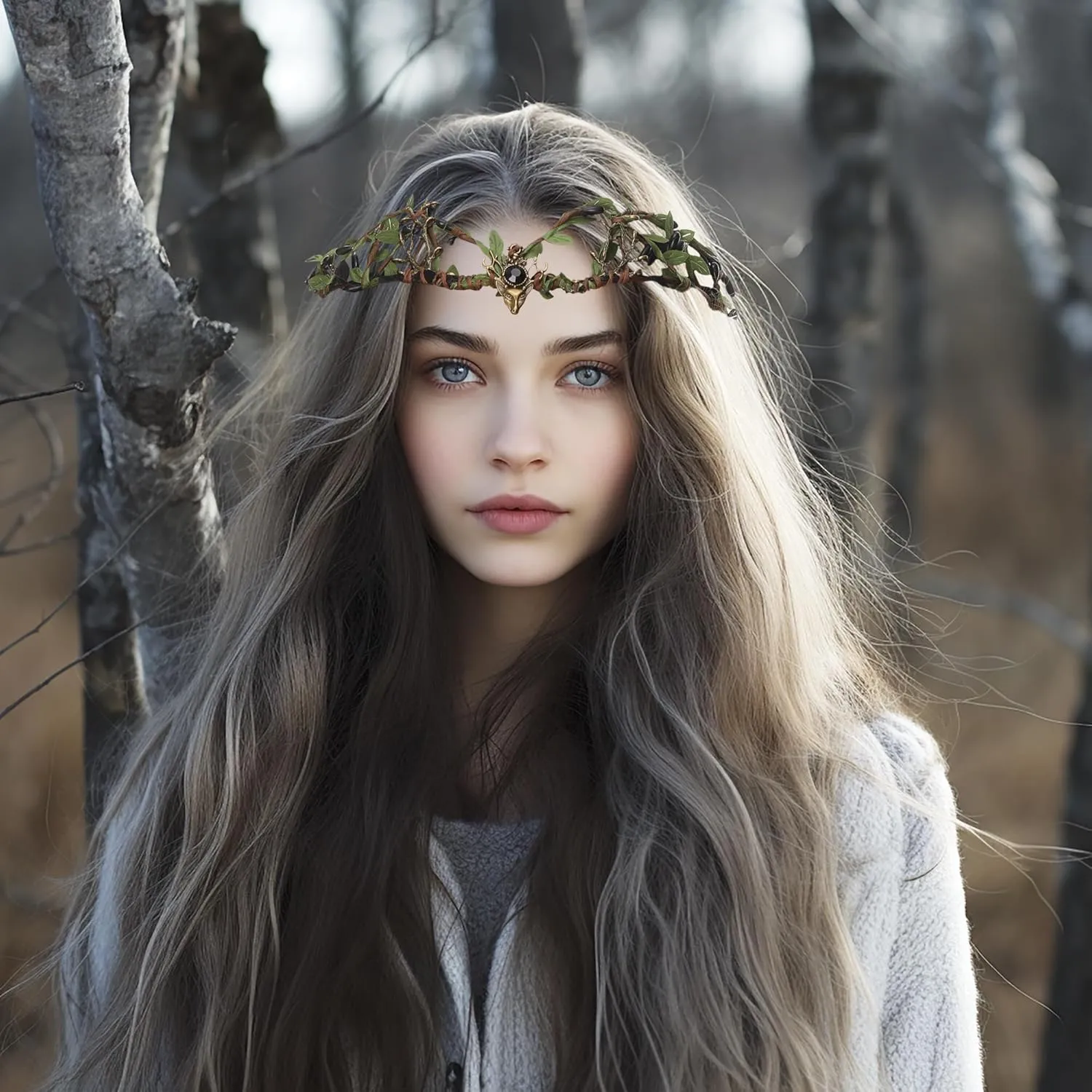 Vivivalue Women Flower Crown Girl Flower Headband Floral Headpiece Halo Wedding Party Photos
