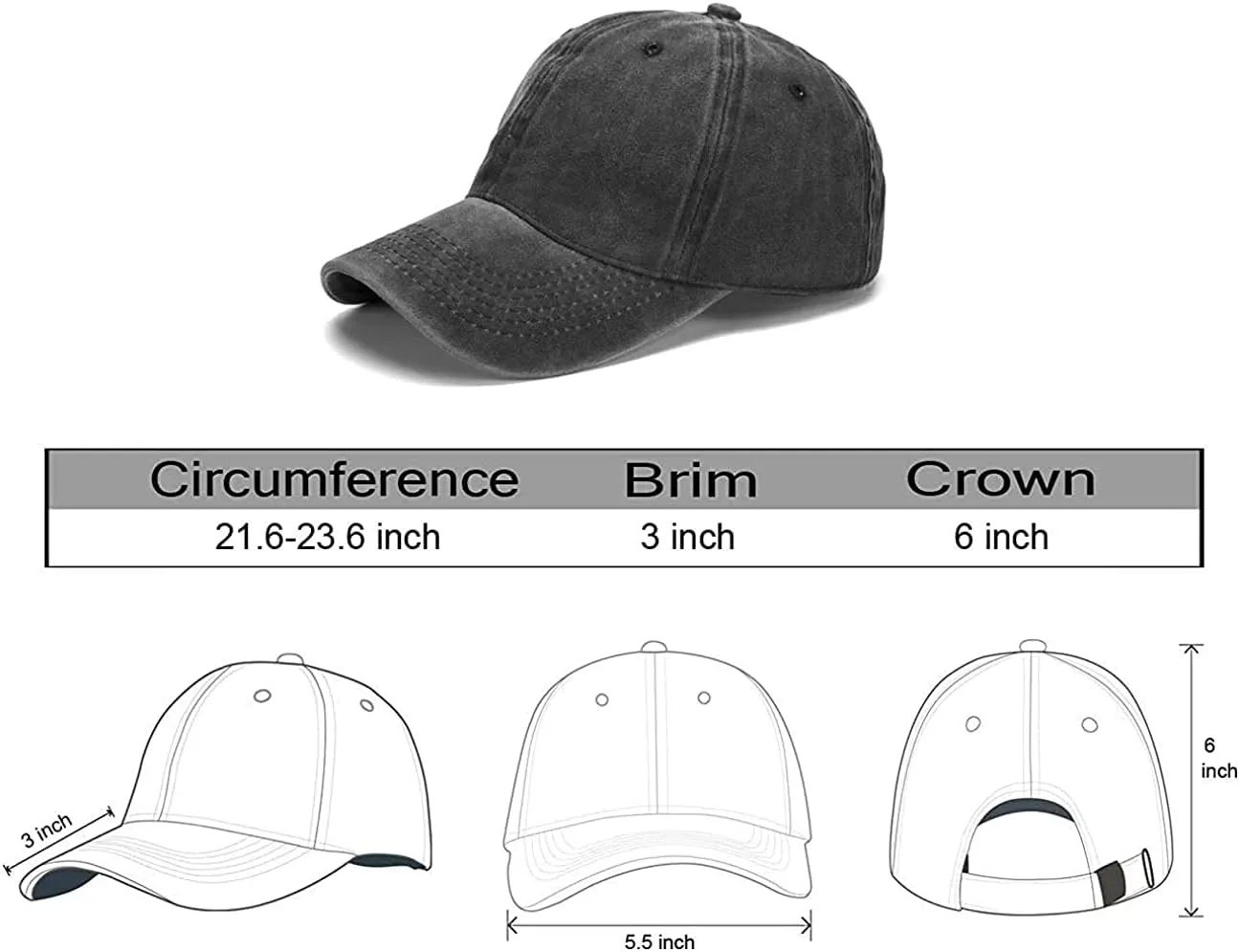 Women's Embroidered Dog Mom Hat Adjustable Denim Baseball Cap