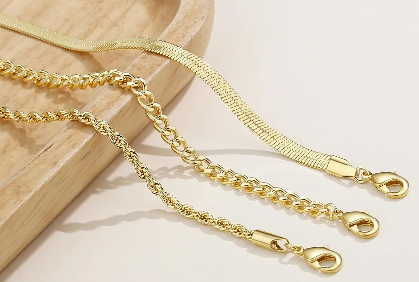 XIANNVXI Gold Anklets for Women 3Pcs Anklet Jewelry Waterproof 14K Gold Ankle Stack Anklet for Women Waterproof Gold Summer Bracelets Non Tarnish Cuban Link Anklets